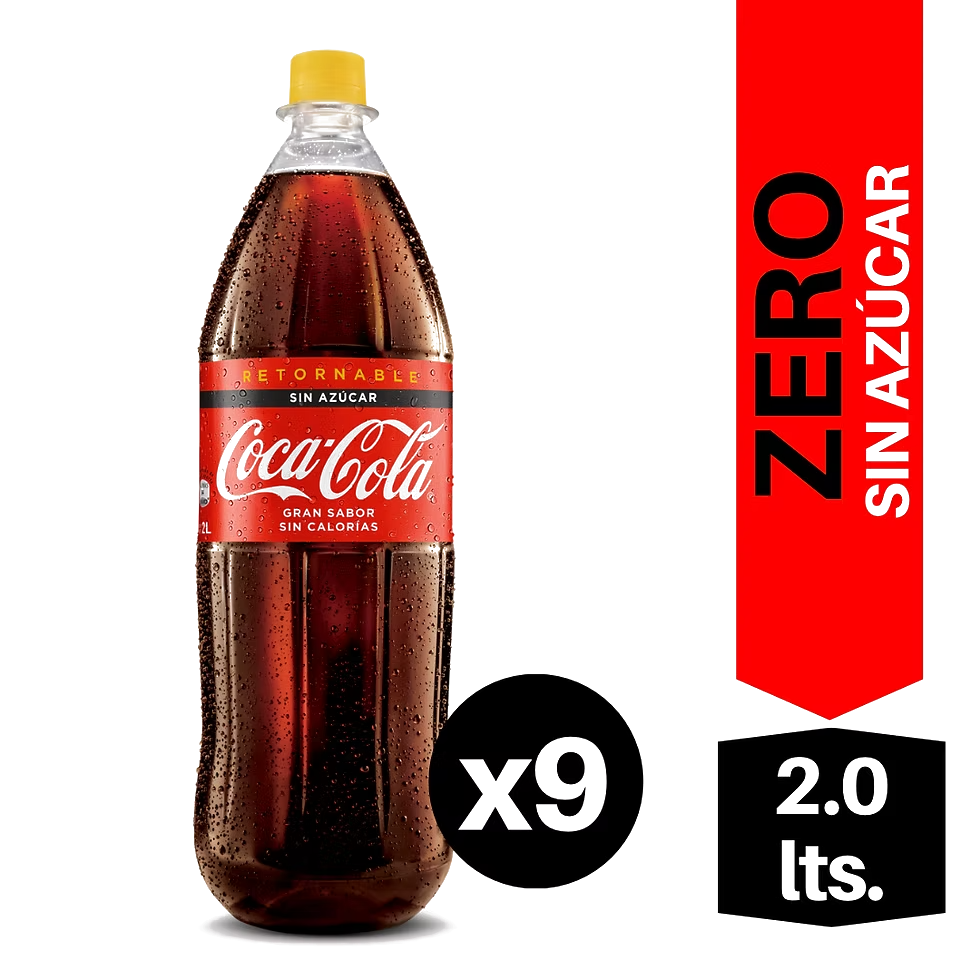 Coca Cola CERO 2L Cajón x9