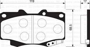 PASTILLAS DEL TOYOTA HILUX VIGO 2004-2007 BREMSI