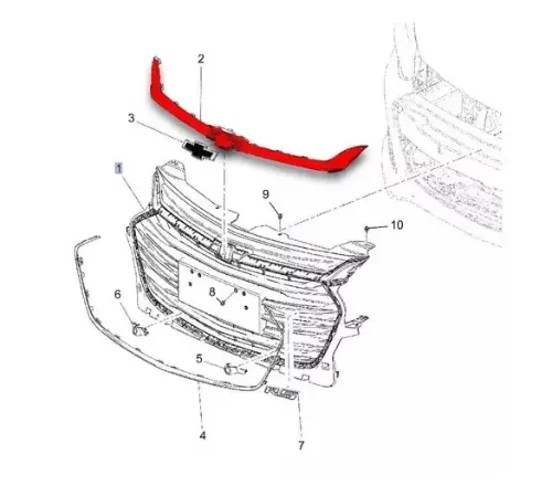 MOLDURA SUP CARETA GM ONIX 20 (CRO)