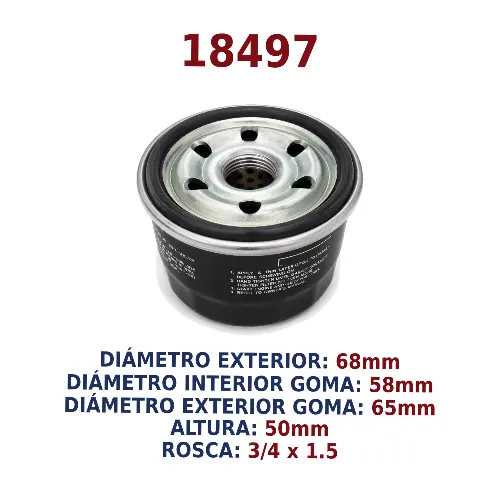 FILTRO ACEITE » 3/4 x 16 ALTO K10 10 ORIGINAL
