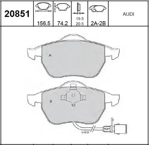 PASTILLAS DEL AUDI A4 05 BREMSI