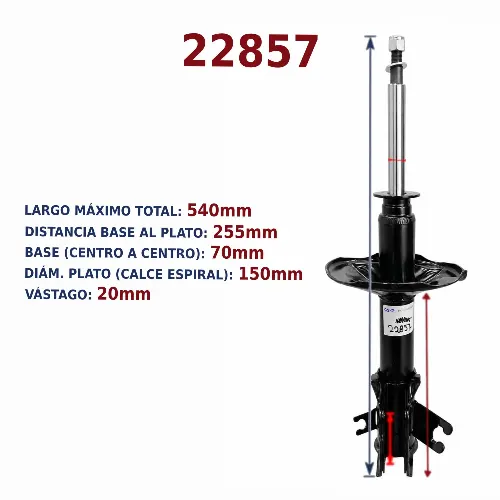 AMORTIGUADOR DEL DER LANCER 96-98 GAS REHWA+