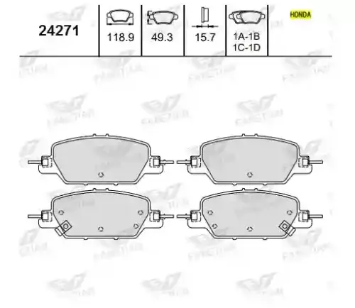 PASTILLAS TRA HONDA CRV 18 BREMSI
