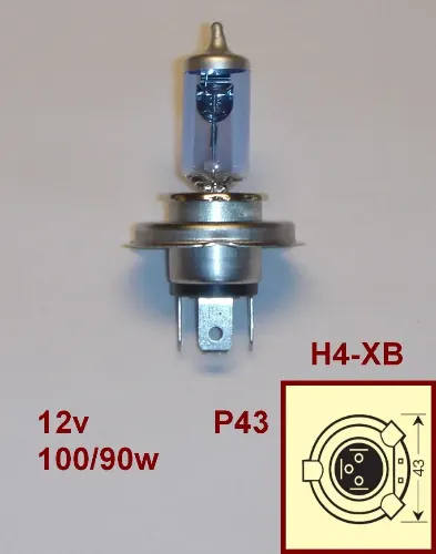 LAMPARA 12V H4 P43 100/90W AZUL (TRIFA)