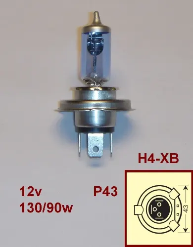 LAMPARA 12V H4 P43 130/90W AZUL (TRIFA)