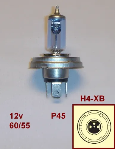 LAMPARA 12V H4 P45 60/55W AZUL NAITE