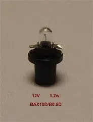 LAMPARA 12V 1.2W PORTALAMPARA NEGRO NAITE