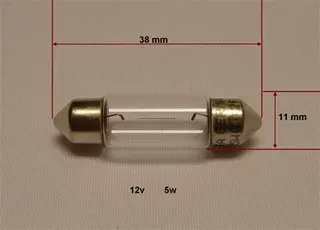 LAMPARA 12V 5W TUBULAR (11 X 39) (TRIFA)