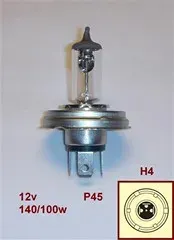 LAMPARA 12V H4 P45 140/100W (TAIWAN)