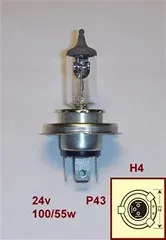 LAMPARA 24V H4 P43 130/90W (TRIFA)
