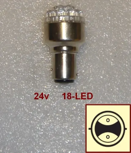 LAMPARA 24V 2 POLOS P/DESPAREJAS 18 LED SUN