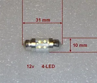 LAMPARA 12V TUBULAR 4 LED (10 X 31) SUN