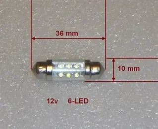 LAMPARA 12V TUBULAR 6 LED (10 X 36) SUN