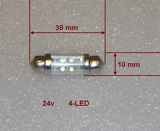 LAMPARA 24V TUBULAR 4 LED (10 X 38) SUN