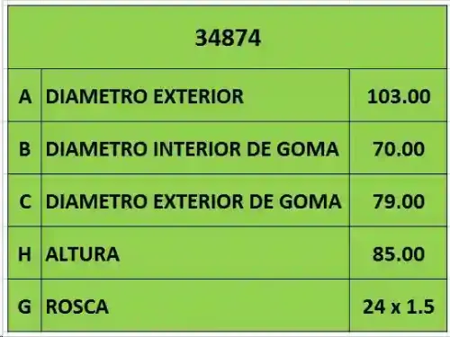 FILTRO ACEITE 24 x 1.5 TOYOTA (PH6357)