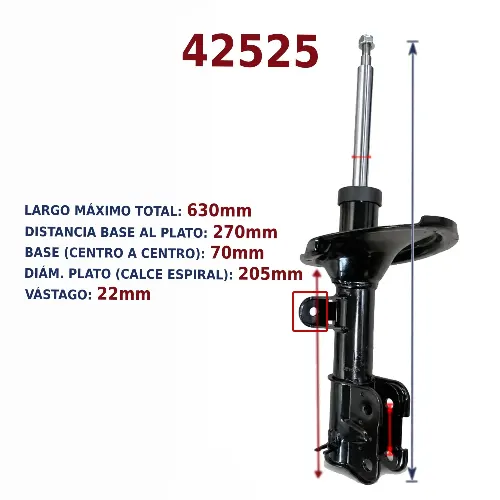 AMORTIGUADOR DEL IZQ HYUNDAI H1 08 (SACHS) BREME