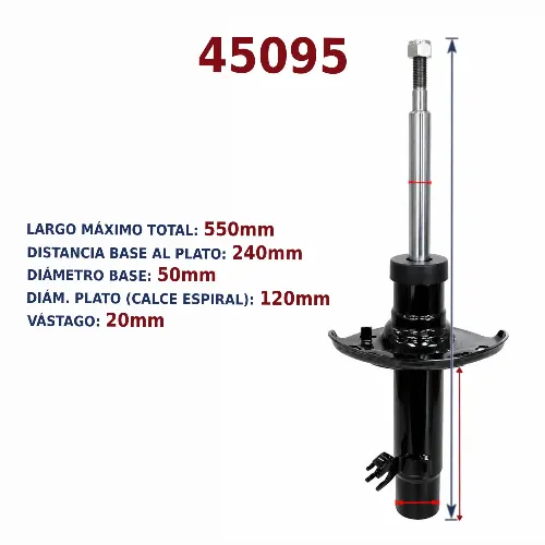 AMORTIGUADOR DEL DER PEUGEOT 2008 13 BREME (51mm)