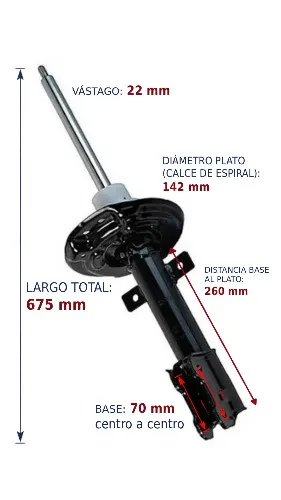 AMORTIGUADOR TRA RENAULT OROCH 16 GAS BREME 2-4WD