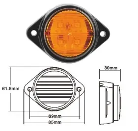 FAROL LATERAL UNIVERSAL LED CON BASE AMARILLO