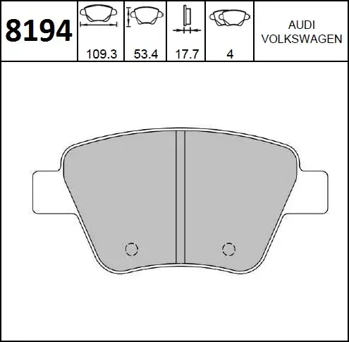 PASTILLAS TRA VW VENTO 11 BREMSI